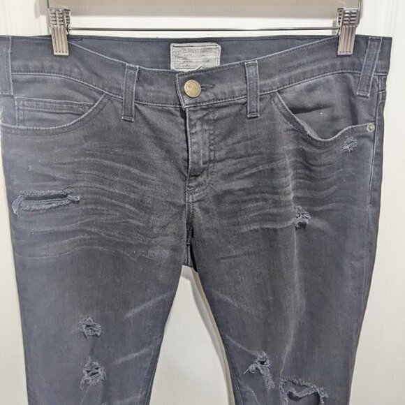 Current/elliott | The Skinny distressed jean in Night - Picture 8 of 12